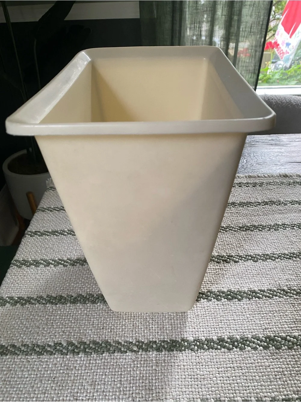 Vintage MCM Rubbermaid Bathroom Wastebasket Almond / Beige Color